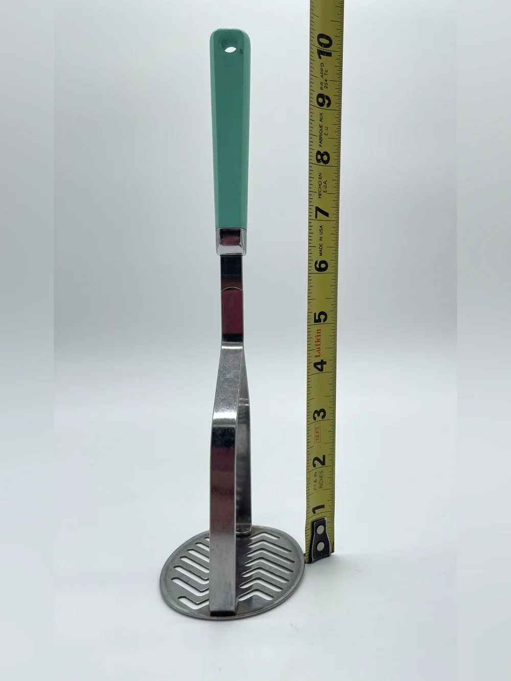 Maid Of Honor Stainless Potato Masher Aqua Turquoise Composite Kitchen Vintage